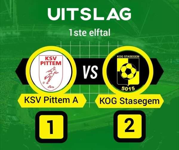 Provinciaal voetbal - 3de provinciale C West-Vlaanderen - KSV Pittem - KOG Stasegem - KOG Stasegem wint topper op KSV Pittem