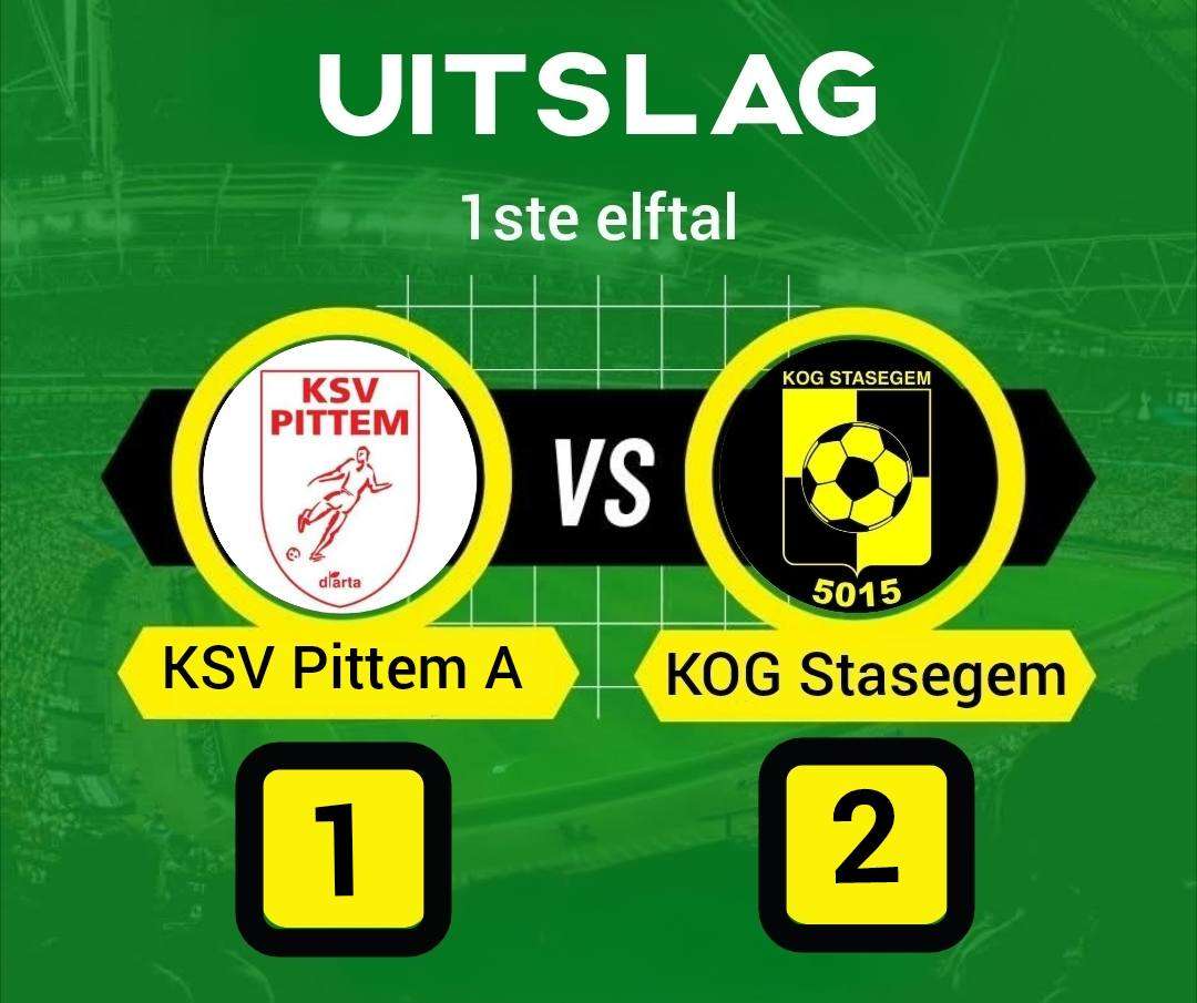 Provinciaal voetbal - 3de provinciale C West-Vlaanderen - KSV Pittem - KOG Stasegem - KOG Stasegem wint topper op KSV Pittem