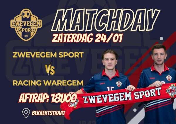 Provinciaal voetbal - 1ste provinciale West-Vlaanderen - Zwevegem Sport - KRC Waregem - Wedstrijdmascotte danst vrolijk