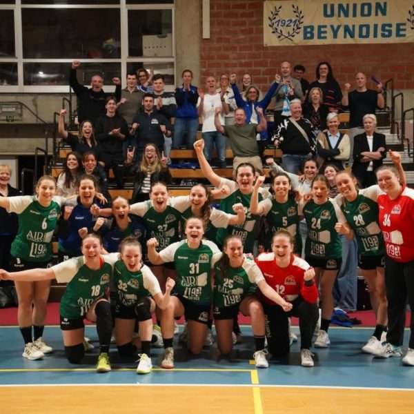 Nationaal handbal - 1ste nationale - Sezoens Achilles Bocholt - play downs - eerste overwinning