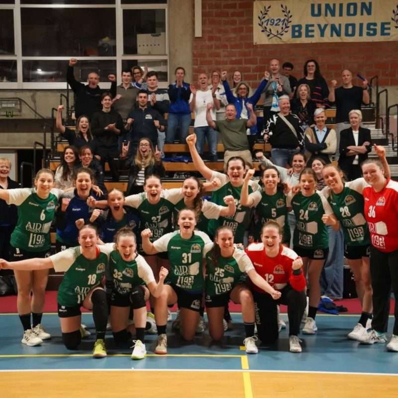 Nationaal handbal - 1ste nationale - Sezoens Achilles Bocholt - play downs - eerste overwinning
