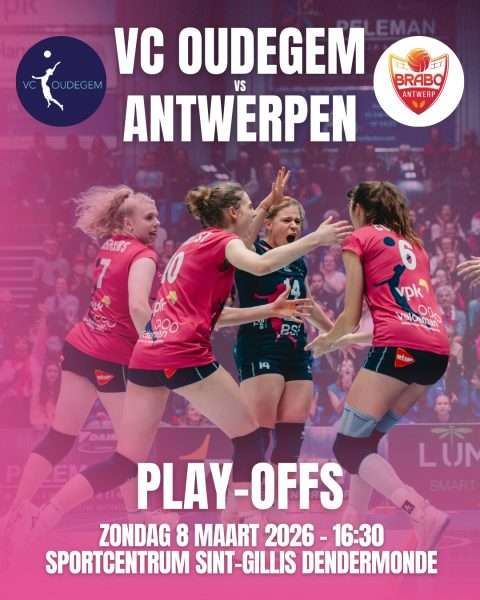 Nationaal volleybal - BELGIAN VOLLEY LEAGUE WOMEN - VC Oudegem - Thuismakers Brabo Antwerp VT - VC Oudegem domineert Brabo Antwerp met overtuigende 3–0 zege in play‑offs