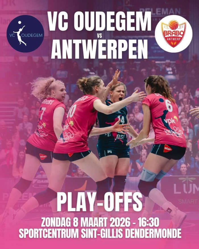 Nationaal volleybal - BELGIAN VOLLEY LEAGUE WOMEN - VC Oudegem - Thuismakers Brabo Antwerp VT - VC Oudegem domineert Brabo Antwerp met overtuigende 3–0 zege in play‑offs
