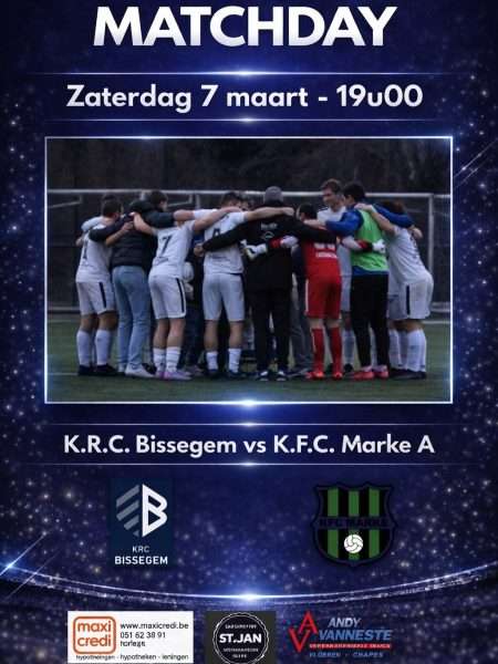 Provinciaal voetbal - 1ste provinciale West-Vlaanderen - KRC Bissegem - KFC Marke - Buren Bissegem en Marke treffen mekaar opnieuw