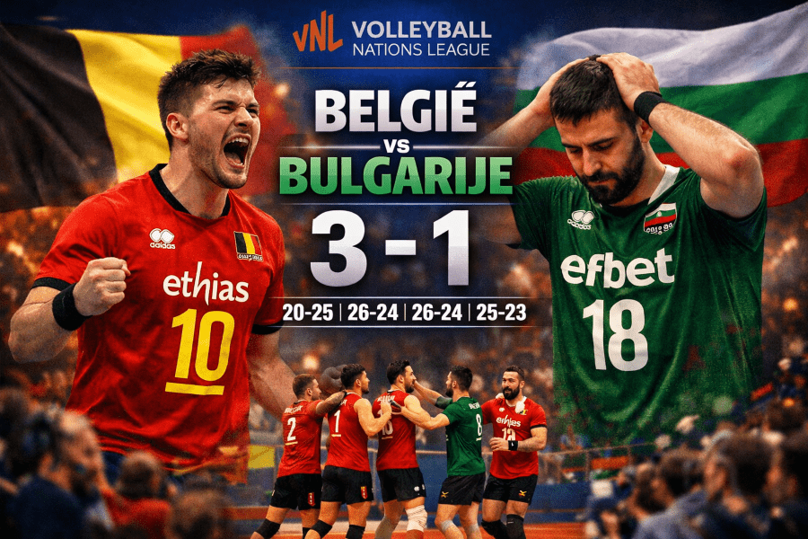 België wint in de Volleyball Nations League met 3‑1 van Bulgarije