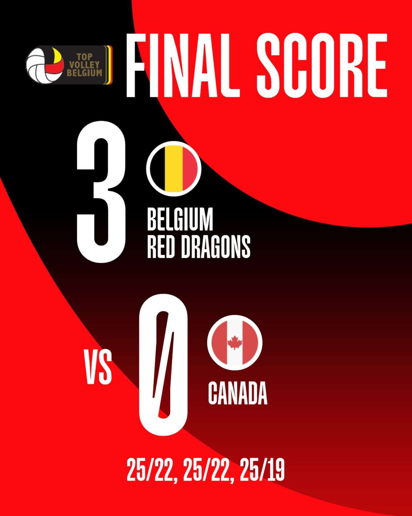 Volley Nations League - Belgian Red Dragons - Canada