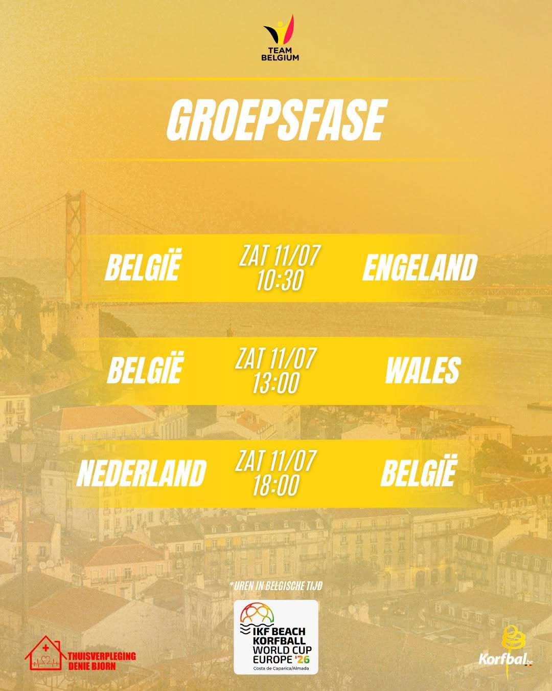 Beach Korfball - Belgian Scorpions - WK Beachkorfbal - Lissabon
