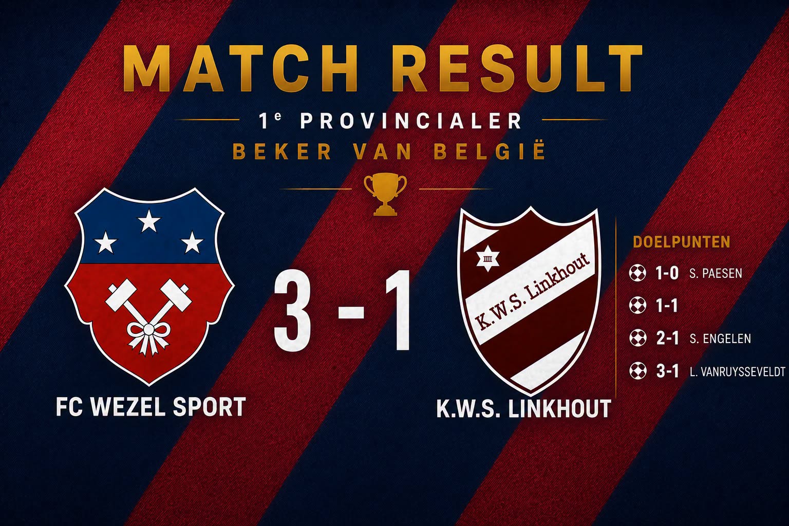 FC Wezel Sport B - Croky Cup - Linkhout - Zwevegem Sport