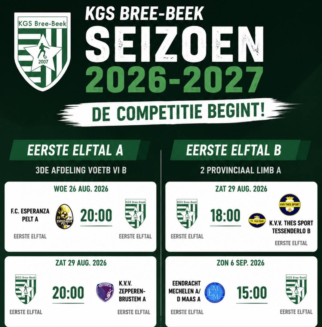 Nationaal voetbal - 3de nationale B - KGS Bree-Beek - KGS Bree-Beek op ontdekkingstocht