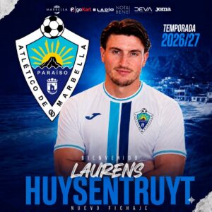 Nationaal voetbal - Tercera Federación - KM Torhout - Club Deportivo Atlético de Marbella Paraiso - Laurens Huysentruyt en Shun Ballegeer voetballen in Spanje