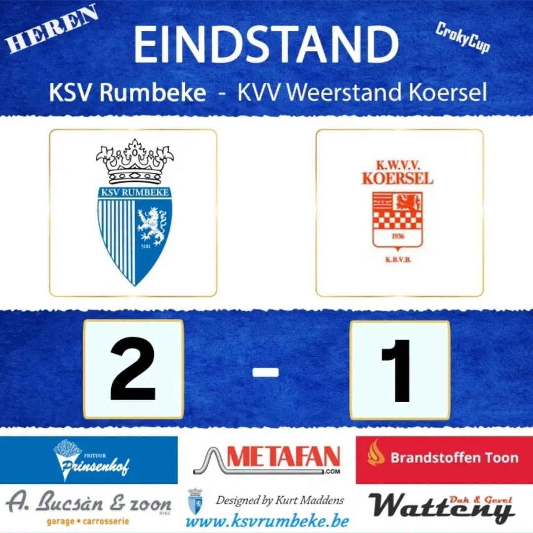 Croky Cup - KSV Rumbeke - Weerstand Koersel - KSV Rumbek slaat toe in de slotminuten