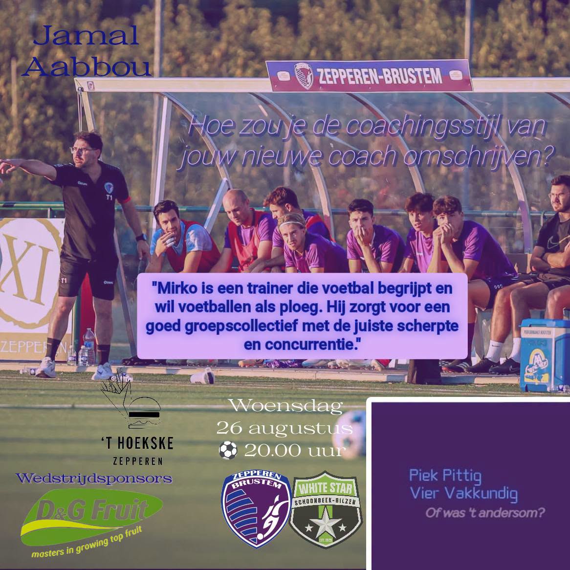 Nationaal voetbal - 3de nationale B - KVV Zepperen-Brustem - KWS Schoonbeek-Bilzen - Reikhalzend uitkijken naar dé derby