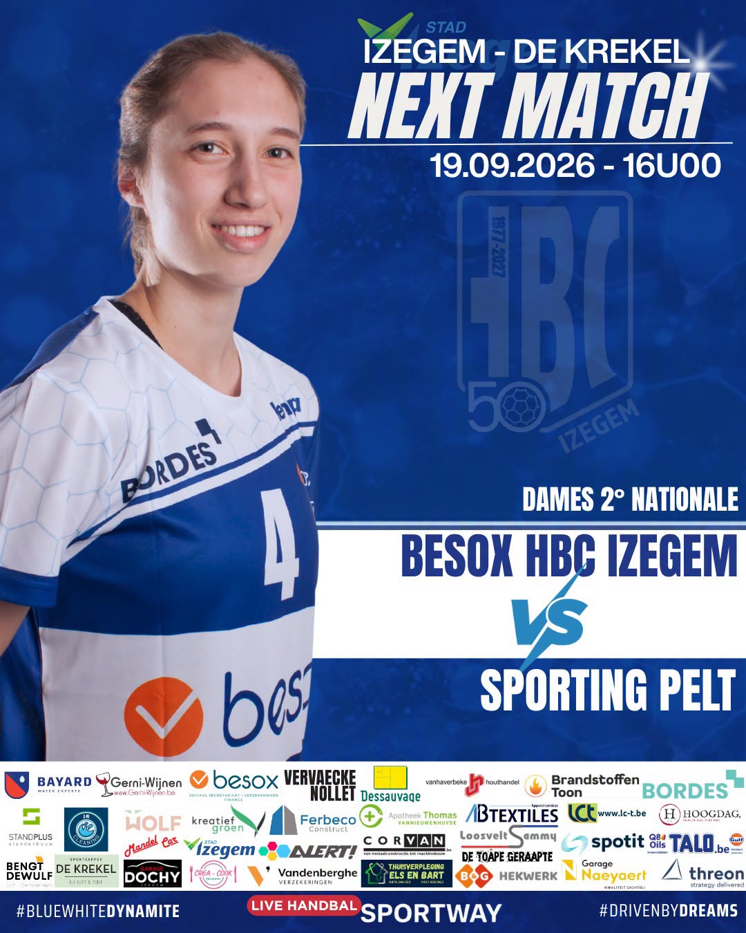 Izegemse voorsprong - Derdaele Sporting Pelt - 2de nationale dames - handbal