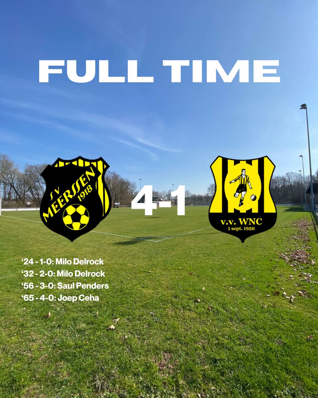 Nederlands voetbal - 4de Divisie C - SV Meerssen - Eerste thuiszege voor SV Meerssen