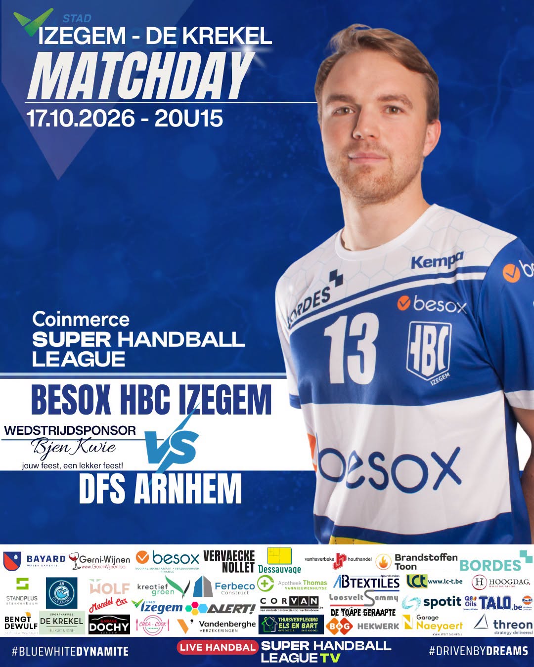 Maixent Eveillard is klaar om te bevestigen tegen DFS Arnhem HS1 - BESOX Handbalclub Izegem - handbal - Coinmerce Super Handball League