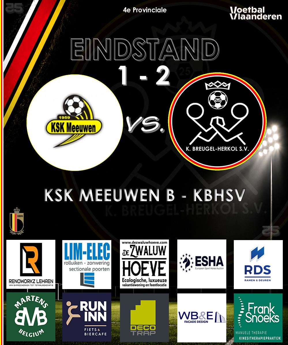 Uitzege in Meeuwen - K. Breugel-Herkol SV - Provinciaal voetbal - Limburg - Vierde Provinciale E